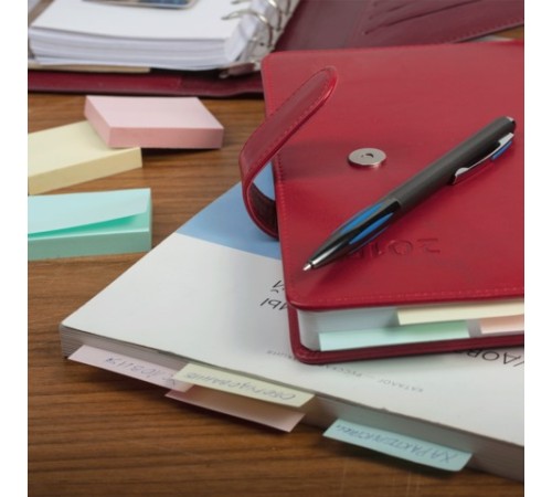 Блоки самоклеящиеся (стикеры) BRAUBERG, ПАСТЕЛЬНЫЕ 38х51 мм, 100 листов, НАБОР 12 шт., 3 цвета, 126689