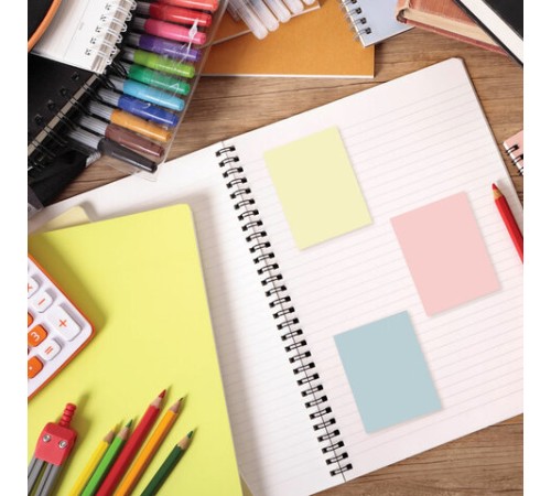 Блоки самоклеящиеся (стикеры) BRAUBERG, ПАСТЕЛЬНЫЕ 38х51 мм, 100 листов, НАБОР 12 шт., 3 цвета, 126689