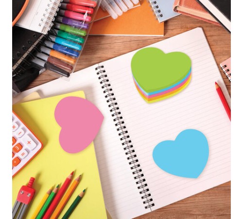 Блок самоклеящийся (стикеры), фигурный, BRAUBERG, НЕОНОВЫЙ 