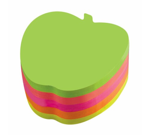 Блок самоклеящийся (стикеры), фигурный, BRAUBERG, НЕОНОВЫЙ 