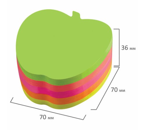 Блок самоклеящийся (стикеры), фигурный, BRAUBERG, НЕОНОВЫЙ 
