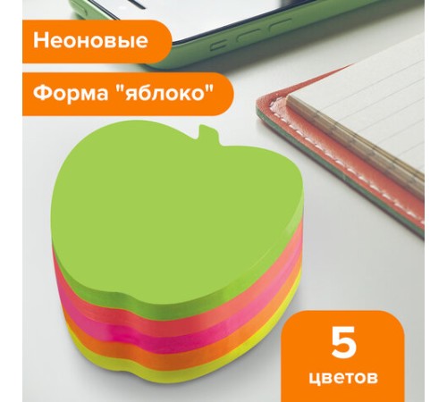 Блок самоклеящийся (стикеры), фигурный, BRAUBERG, НЕОНОВЫЙ 