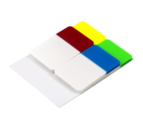 Закладки клейкие BRAUBERG, 38х25 мм, 80 штук (4 цвета х 20 листов), 126696