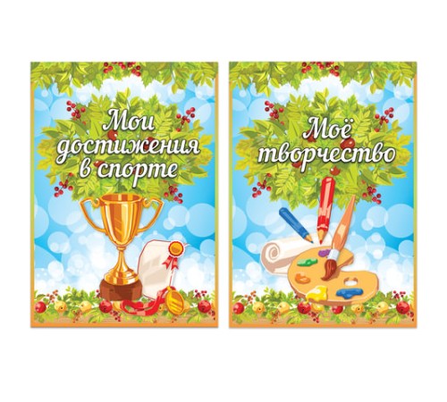 Листы-вкладыши для портфолио школьника, 14 разделов, 16 листов, 