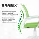 Кресло BRABIX "Fly MG-396W", с подлокотниками, пластик белый, сетка, салатовое, 532403, MG-396W_532403