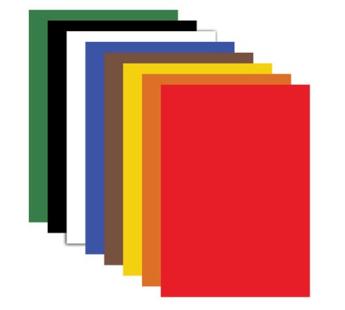 Картон цветной А4 немелованный (матовый), 8 листов 8 цветов, ПИФАГОР, 200х283 мм, 127050