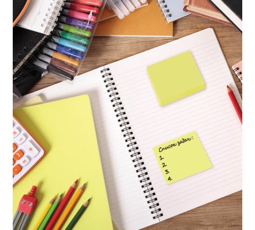 Блок самоклеящийся (стикеры) STAFF, 50х50 мм, 100 листов, желтый, 127142