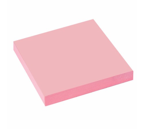 Блок самоклеящийся (стикеры) STAFF, 50х50 мм, 100 листов, розовый, 127143