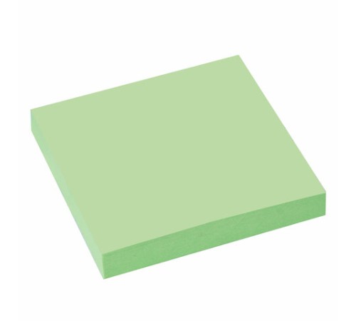 Блок самоклеящийся (стикеры) STAFF, 50х50 мм, 100 листов, зеленый, 127144