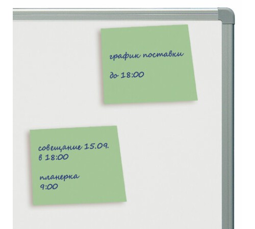 Блок самоклеящийся (стикеры) STAFF, 50х50 мм, 100 листов, зеленый, 127144