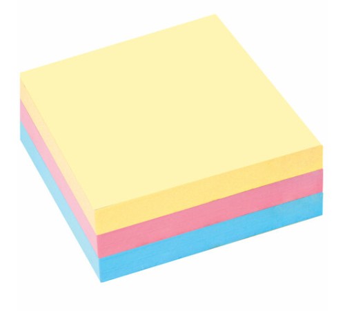 Блок самоклеящийся (стикеры) STAFF, 50х50 мм, 300 листов, 3 цвета, 127145