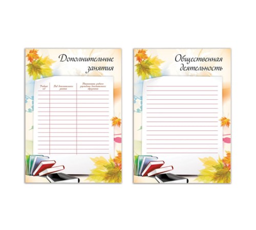 Листы-вкладыши для портфолио ШКОЛЬНИКА, 30 разделов, 32 листа, 