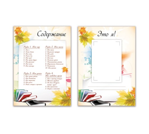 Листы-вкладыши для портфолио ШКОЛЬНИКА, 30 разделов, 32 листа, 