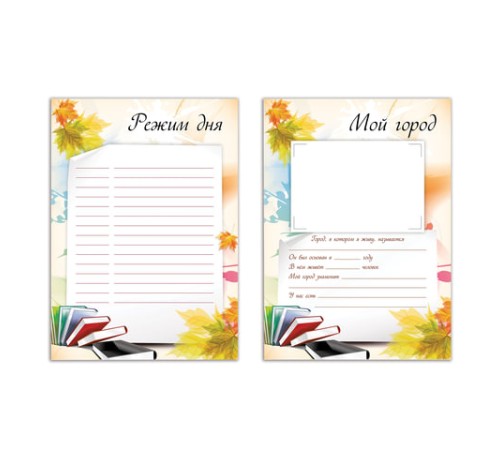 Листы-вкладыши для портфолио ШКОЛЬНИКА, 30 разделов, 32 листа, 