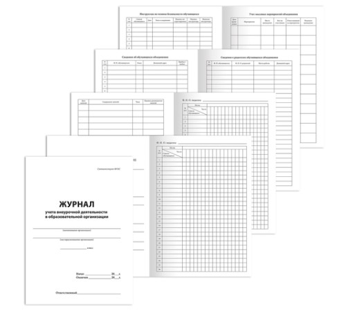 Журнал учета внеурочной деятельности в образовательных организациях, 32 л., А4 200х280 мм, BRAUBERG, 127926