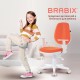 Кресло детское BRABIX "Fancy MG-201W", с подлокотниками, пластик белый, оранжевое, 532410, MG-201W_532410
