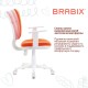 Кресло детское BRABIX "Fancy MG-201W", с подлокотниками, пластик белый, оранжевое, 532410, MG-201W_532410