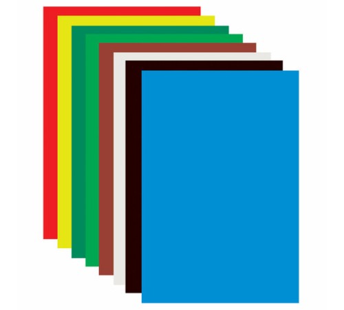 Картон цветной А4 немелованный (матовый), 16 листов 8 цветов, ПИФАГОР, 200х283 мм, 128010