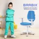 Кресло детское BRABIX "Fancy MG-201W", с подлокотниками, пластик белый, голубое, 532411, MG-201W_532411