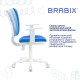 Кресло детское BRABIX "Fancy MG-201W", с подлокотниками, пластик белый, голубое, 532411, MG-201W_532411