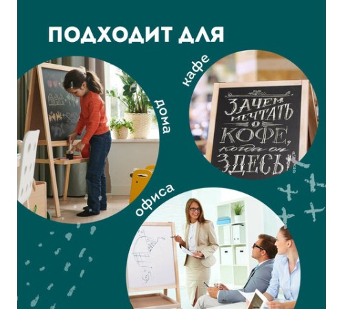 Доска-мольберт двусторонняя для мела и магнитно-маркерная 460х540 мм, черная/белая, РОССИЯ, ПИФАГОР, 236164 Доска-мольберт двусторонняя для мела и магнитно-маркерная 460х540 мм, черная/белая, РОССИЯ, ПИФАГОР, 236164