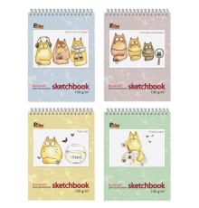 Скетчбук, белая бумага 100 г/м2, 155х205 мм, 60 л., гребень, жёсткая подложка, 23с7, 23c7