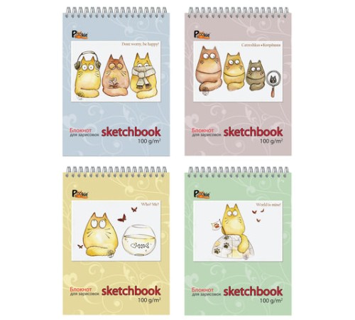 Скетчбук, белая бумага 100 г/м2, 155х205 мм, 60 л., гребень, жёсткая подложка, 23с7, 23c7