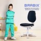 Кресло детское BRABIX "Fancy MG-201W", без подлокотников, пластик белый, серое, 532412, MG-201W_532412