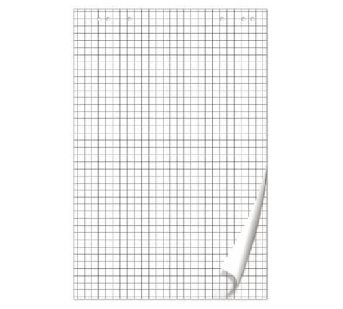 Блокнот для флипчарта ПЛОТНЫЙ 80 г/м2, BRAUBERG, 67,5х98 см, 50 листов, белый (КЛЕТКА), 128647