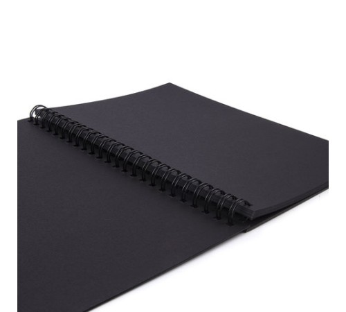 Скетчбук, черная бумага 120 г/м2, 148х210 мм, 32 л., гребень, BRAUBERG ART CLASSIC, 128952