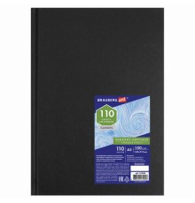 Скетчбук, слоновая кость 100 г/м2, 148х210 мм, 110 л., книжный твердый переплет, BRAUBERG ART CLASSIC, 128958