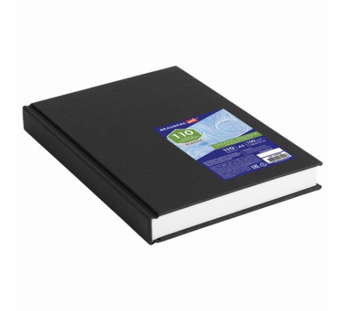 Скетчбук, слоновая кость 100 г/м2, 148х210 мм, 110 л., книжный твердый переплет, BRAUBERG ART CLASSIC, 128958