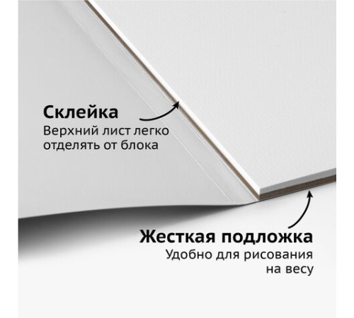 Альбом для акварели А4 (195х270 мм), ЗЕРНО, белая, 12л, 230 г/м2, склейка, BRAUBERG ART CLASSIC, 128963