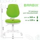 Кресло детское BRABIX "Fancy MG-201W", без подлокотников, пластик белый, салатовое, 532414, MG-201W_532414