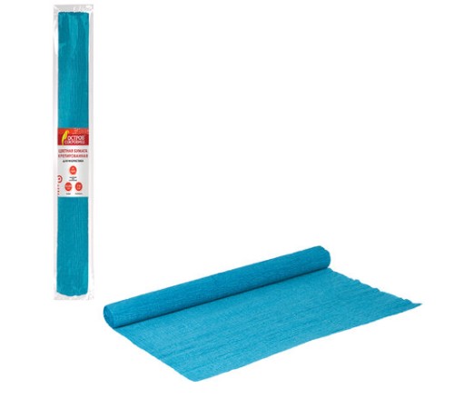 Бумага гофрированная/креповая, 110 г/м2, 50х250 см, голубая, ОСТРОВ СОКРОВИЩ, 129147