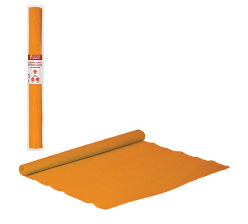 Бумага гофрированная/креповая, 110 г/м2, 50х250 см, оранжевая, ОСТРОВ СОКРОВИЩ, 129149