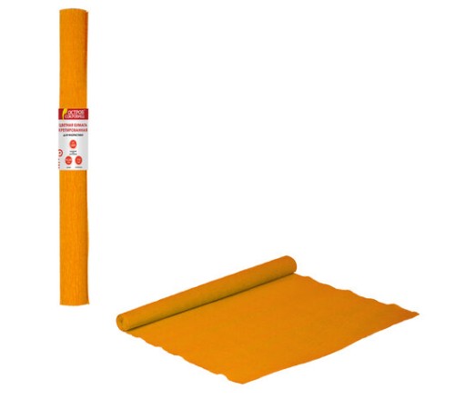 Бумага гофрированная/креповая, 110 г/м2, 50х250 см, оранжевая, ОСТРОВ СОКРОВИЩ, 129149