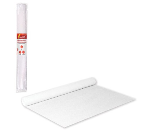 Бумага гофрированная/креповая, 110 г/м2, 50х250 см, белая, ОСТРОВ СОКРОВИЩ, 129153