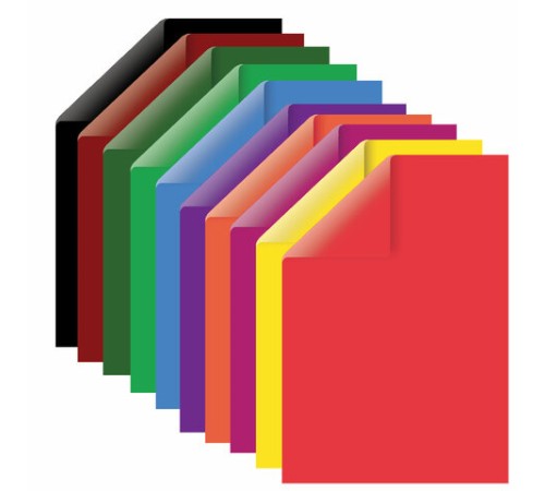 Картон цветной А4 ТОНИРОВАННЫЙ В МАССЕ, 24 листа 12 цветов, 180 г/м2, BRAUBERG, 129309