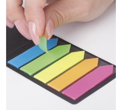 Закладки клейкие неоновые STAFF 