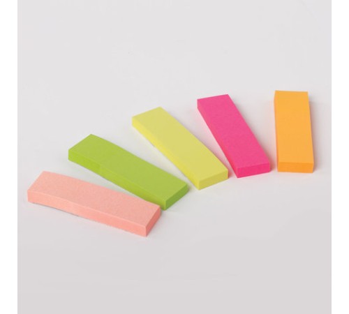 Закладки клейкие неоновые STAFF бумажные, 50х14 мм, 250 штук (5 цветов х 50 листов), 129359