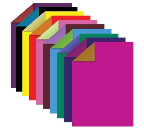 Цветная бумага А4 ДВУХЦВЕТНАЯ МЕЛОВАННАЯ (глянцевая), 10 листов, 20 цветов, в папке, ОСТРОВ СОКРОВИЩ, 200х280 мм, 129551