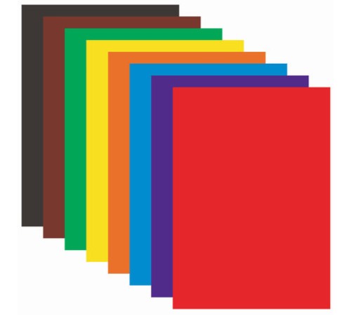 Цветная бумага, А4, мелованная (глянцевая), 16 листов 8 цветов, на скобе, ЮНЛАНДИЯ, 200х280 мм, 