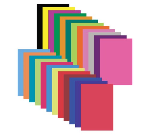 Цветная бумага, А4, мелованная (глянцевая), 24 листа 24 цвета, на скобе, ЮНЛАНДИЯ, 200х280 мм, 