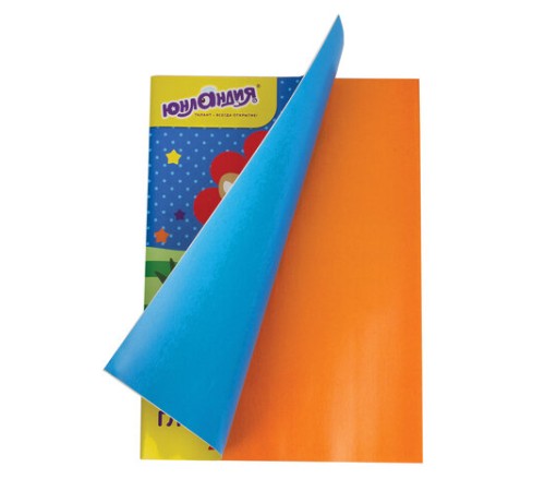 Цветная бумага, А4, мелованная (глянцевая), 24 листа 24 цвета, на скобе, ЮНЛАНДИЯ, 200х280 мм, 