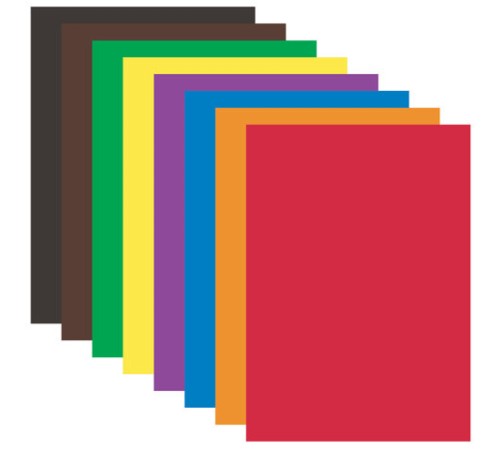 Цветная бумага, А4, офсетная, 16 листов 8 цветов, на скобе, ЮНЛАНДИЯ, 200х280 мм, АССОРТИ, 129557