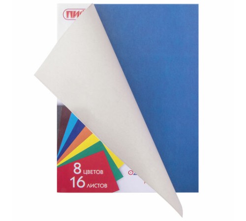 Цветная бумага А4 газетная, 16 листов, 8 цветов, на скобе, ПИФАГОР, 200х283 мм, 