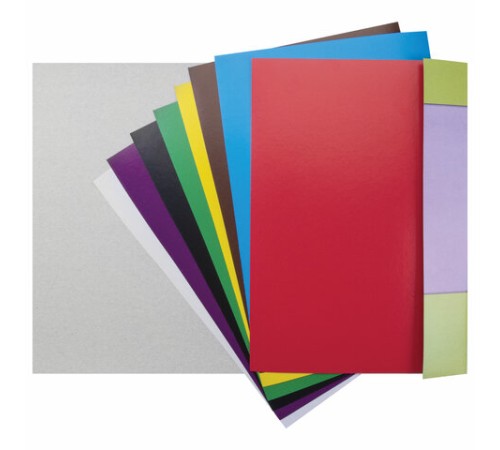 Картон цветной А4 МЕЛОВАННЫЙ (глянцевый), 8 листов 8 цветов, в папке, ЮНЛАНДИЯ, 200х290 мм, 