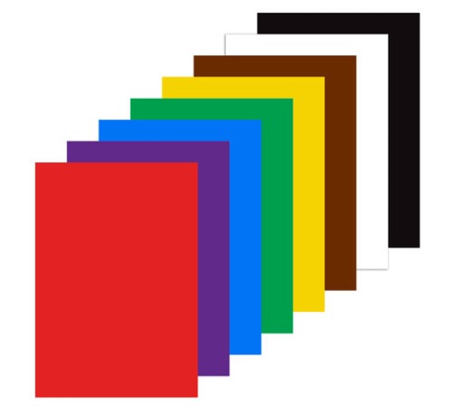 Картон цветной А4 немелованный (матовый), 8 листов 8 цветов, в папке, ЮНЛАНДИЯ, 200х290 мм, 