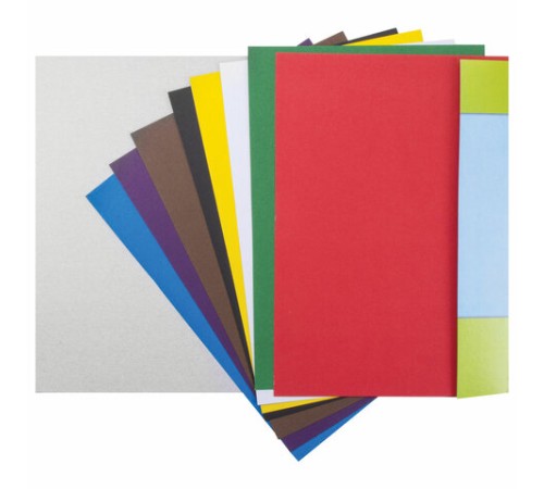 Картон цветной А4 немелованный (матовый), 8 листов 8 цветов, в папке, ЮНЛАНДИЯ, 200х290 мм, 